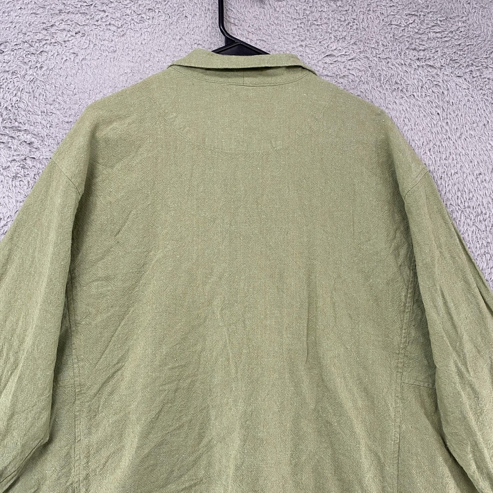 Coldwater Creek Jacket Womens 2X Green Linen Blend Button Front Capsule - Picture 9 of 11